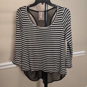 Mauve Top Striped Gracefully Transparent Back L